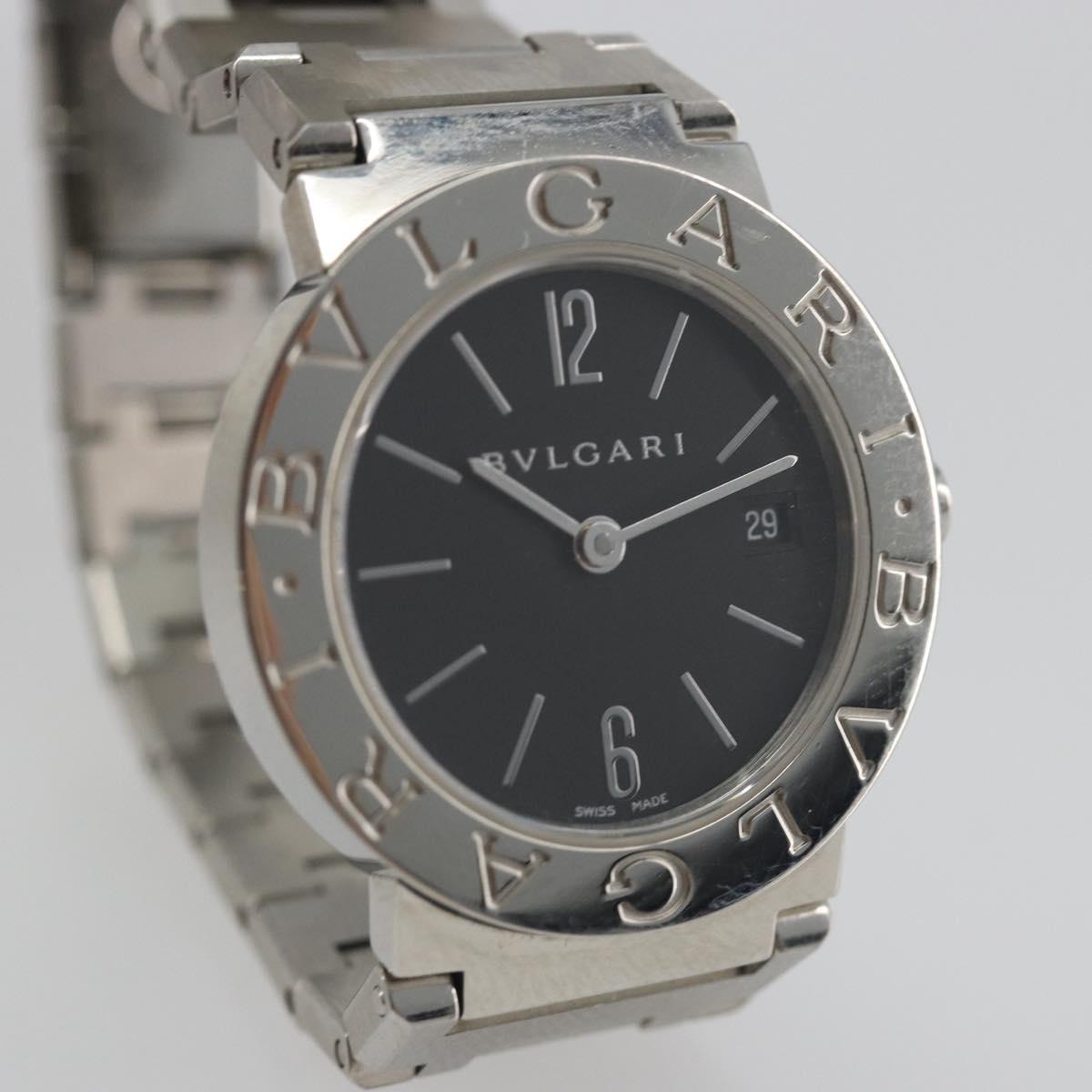 BVLGARI Watches Stainless Steel Silver Black Auth am12261SAM