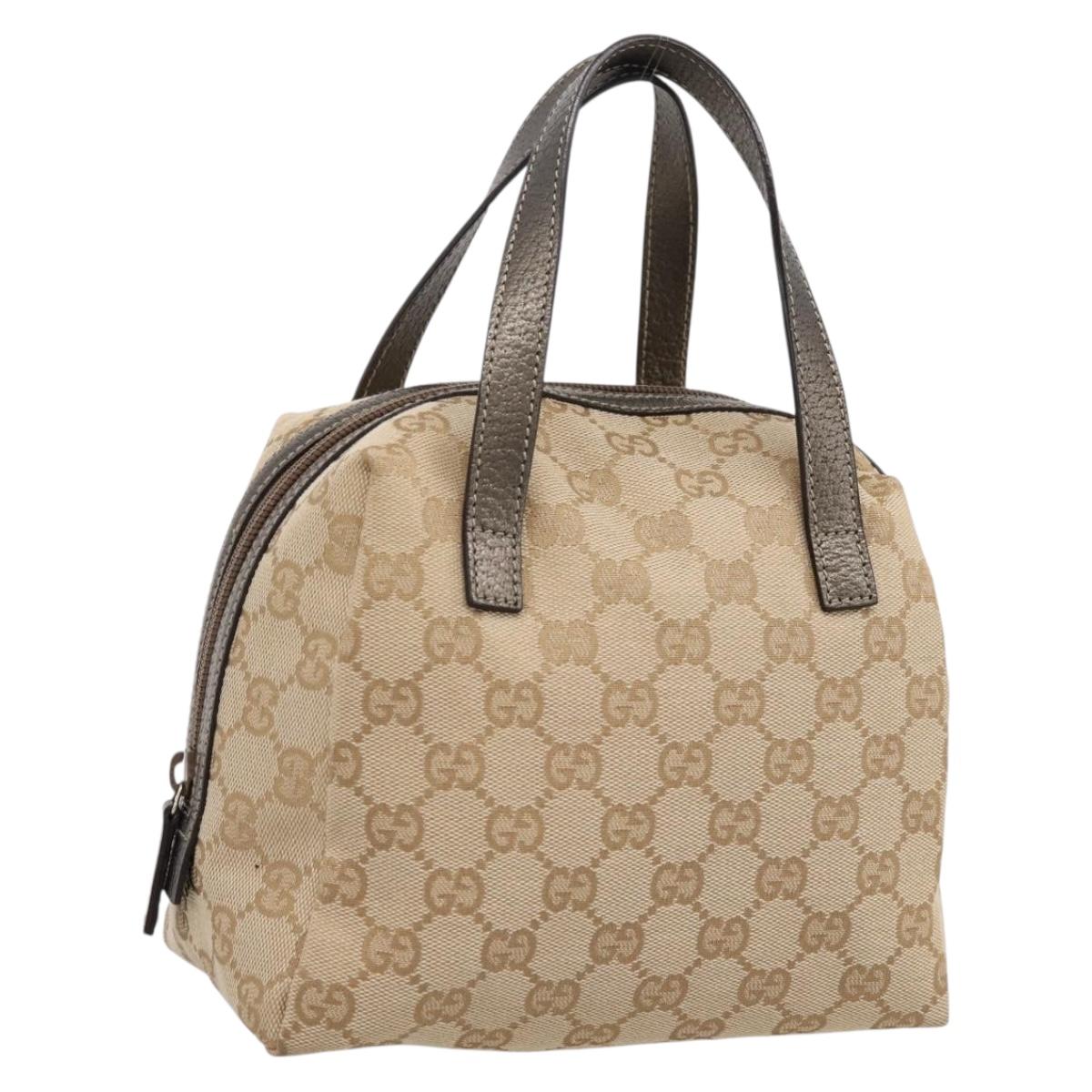 GUCCI GG Canvas Hand Bag Beige 124542 Auth am12265V