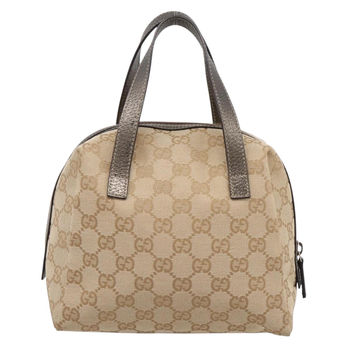 GUCCI GG Canvas Hand Bag Beige 124542 Auth am12265V