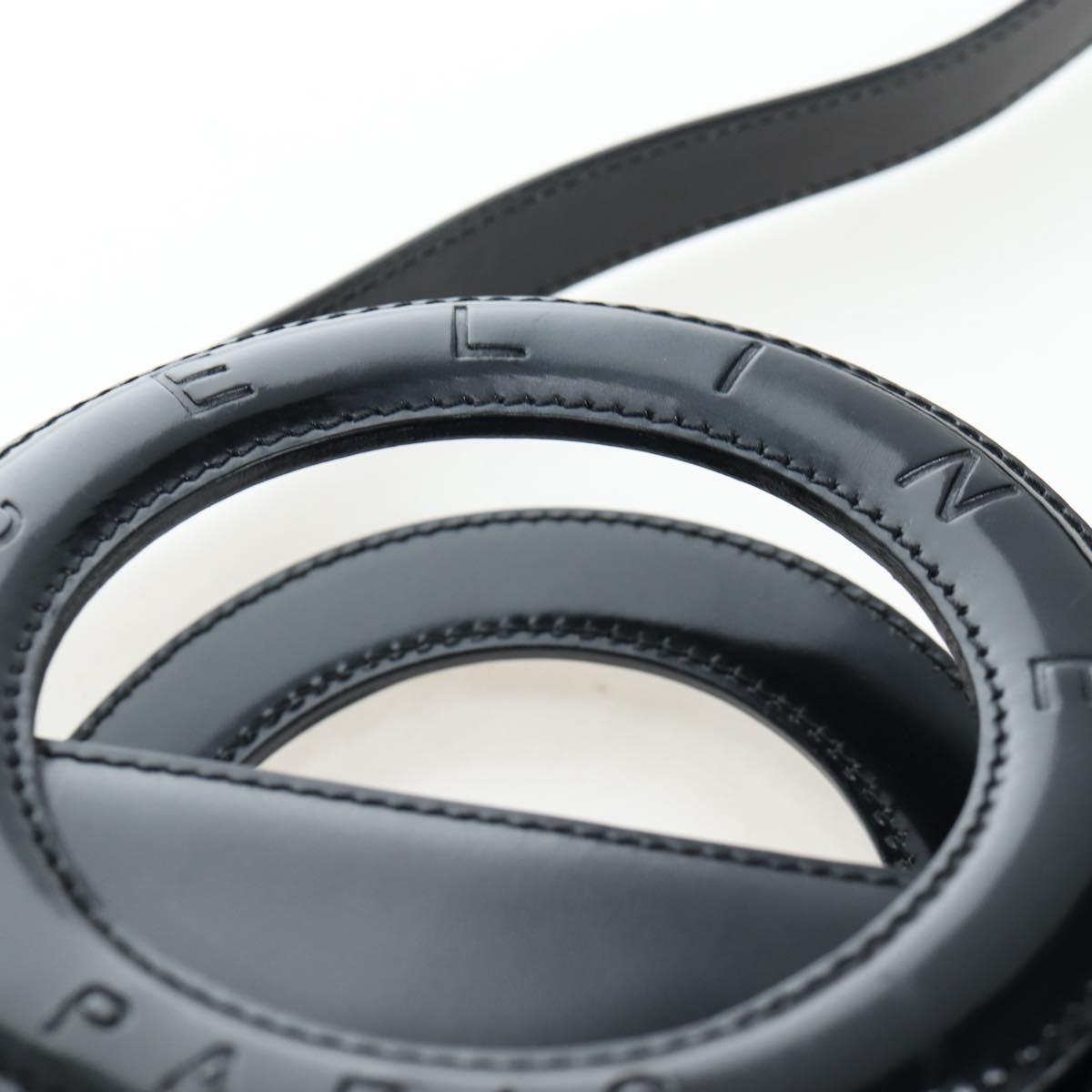 CELINE Circle Handle Hand Bag Leather 2way Black Silver Auth am12266V