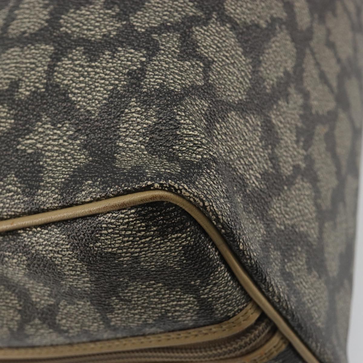 SAINT LAURENT Mini Boston Bag PVC Canvas Gray Gold Auth am12267A