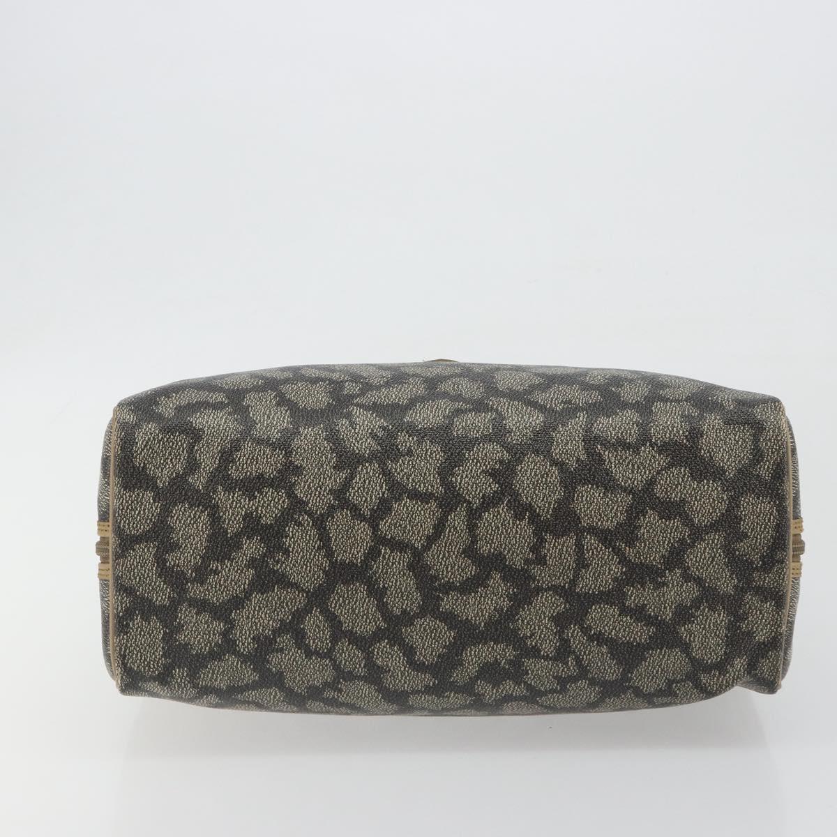SAINT LAURENT Mini Boston Bag PVC Canvas Gray Gold Auth am12267A