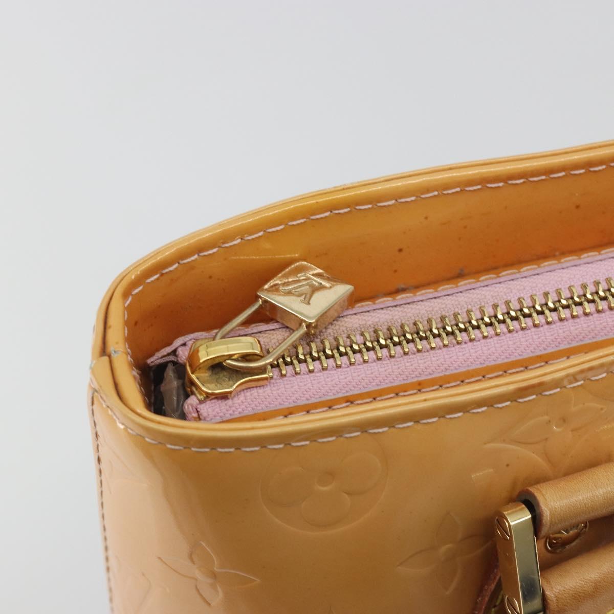 LOUIS VUITTON Monogram Vernis Houston Hand Bag Rose M91054 LV Auth am12269