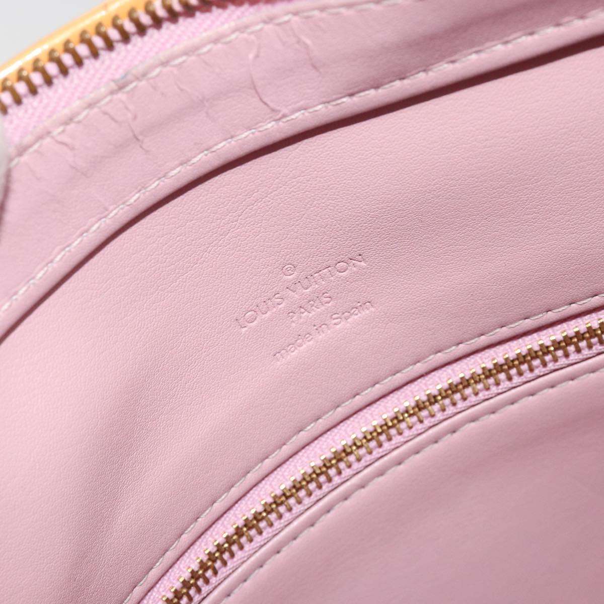 LOUIS VUITTON Monogram Vernis Houston Hand Bag Rose M91054 LV Auth am12269