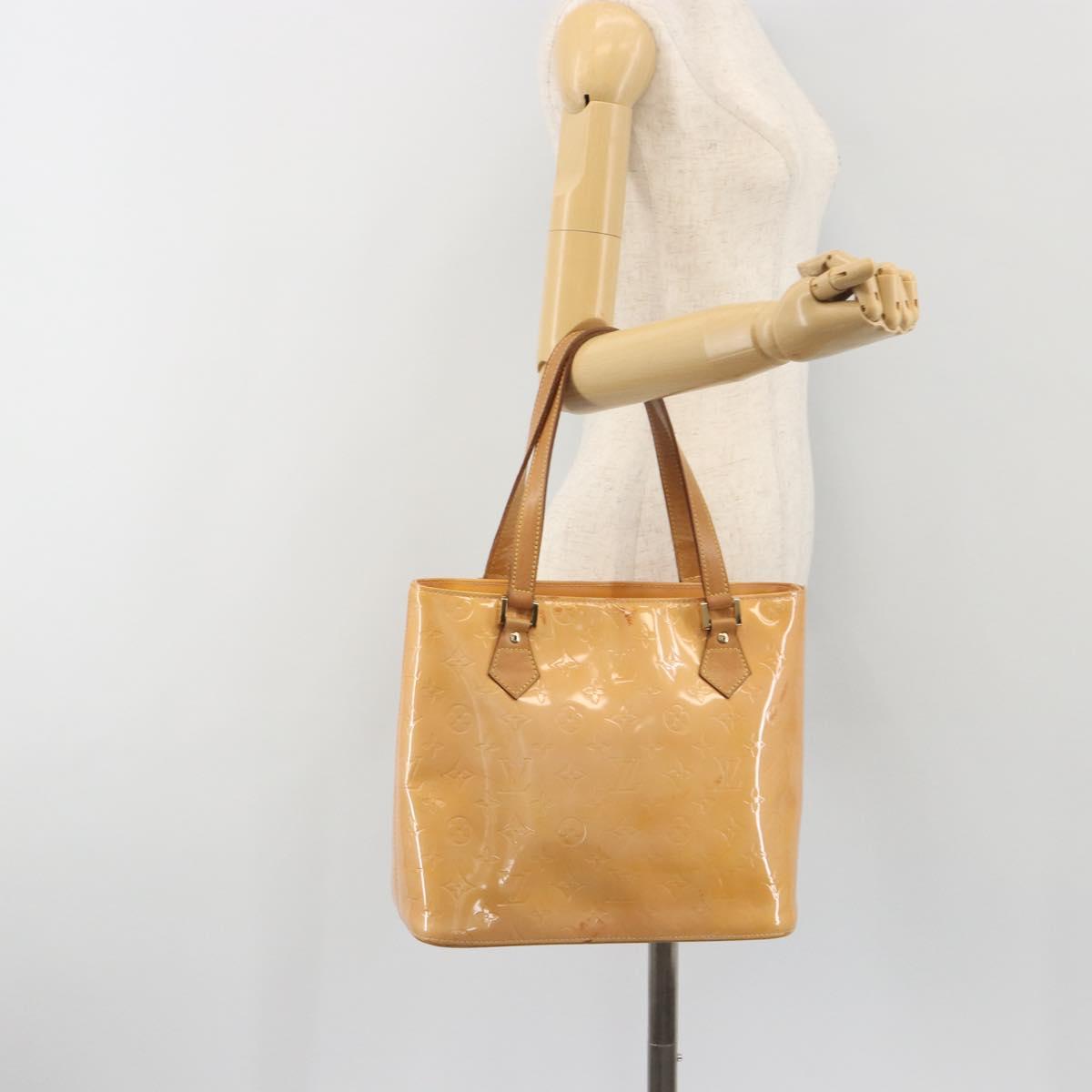 LOUIS VUITTON Monogram Vernis Houston Hand Bag Rose M91054 LV Auth am12269