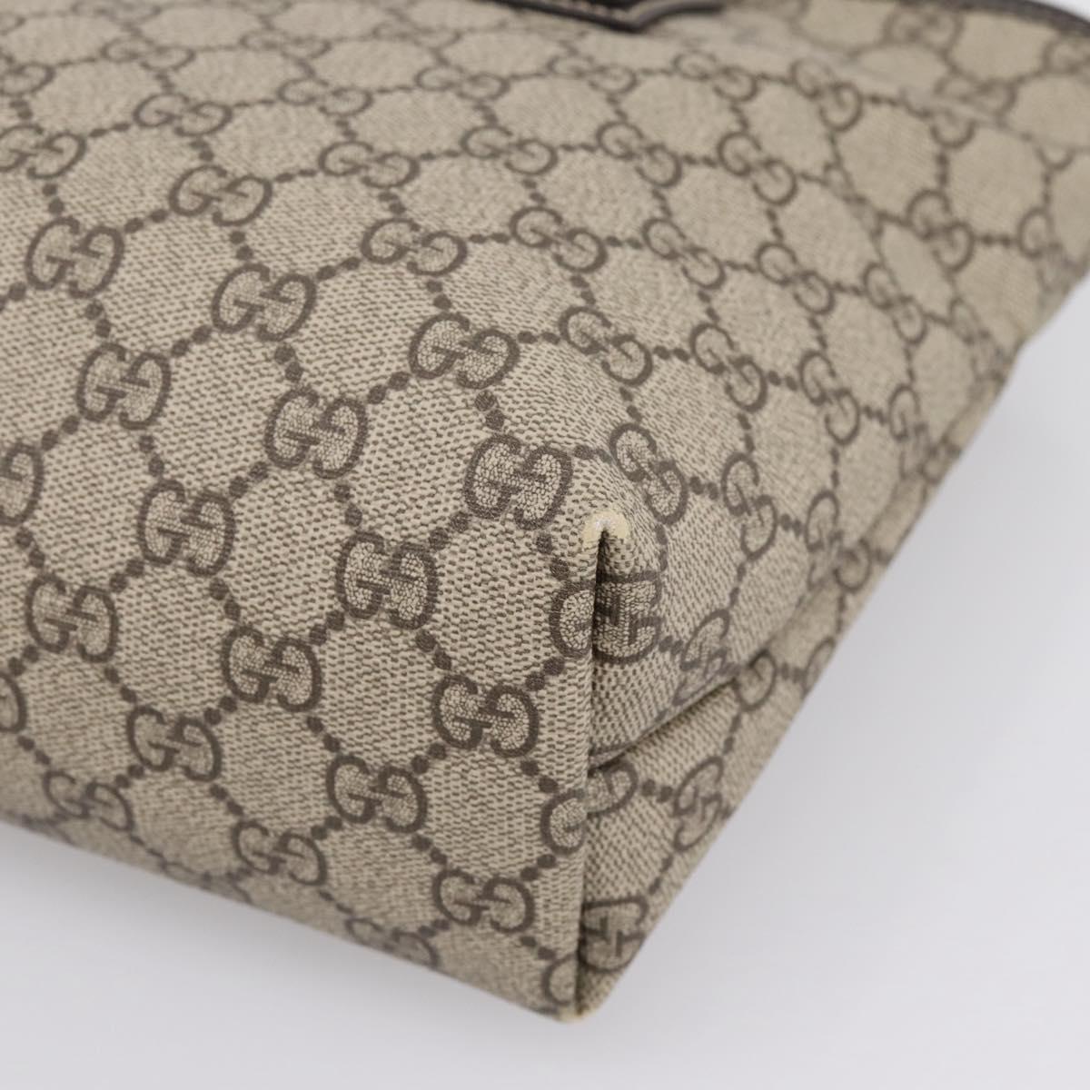 GUCCI GG Supreme Tote Bag PVC Beige Brown Silver 211138 Auth am12278V