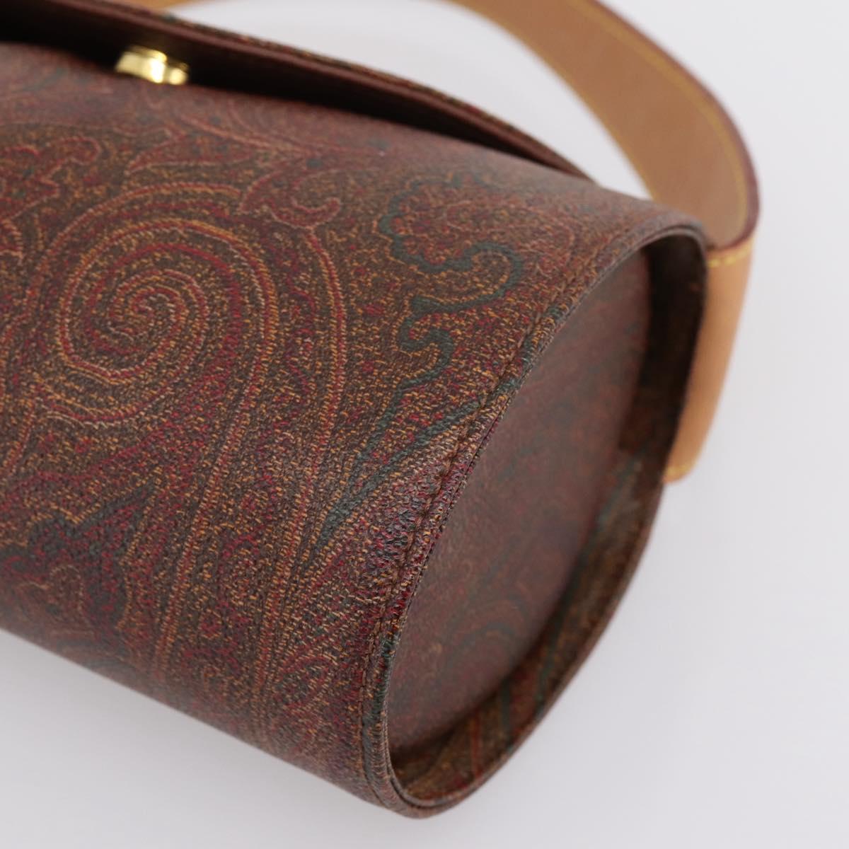 ETRO Paisley Hand Bag PVC Bordeaux Gold Auth am12279V