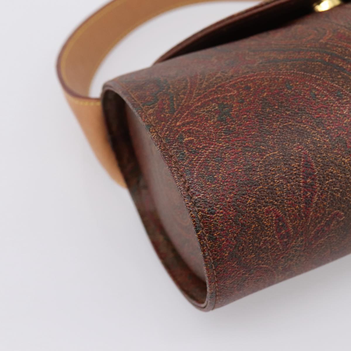 ETRO Paisley Hand Bag PVC Bordeaux Gold Auth am12279V