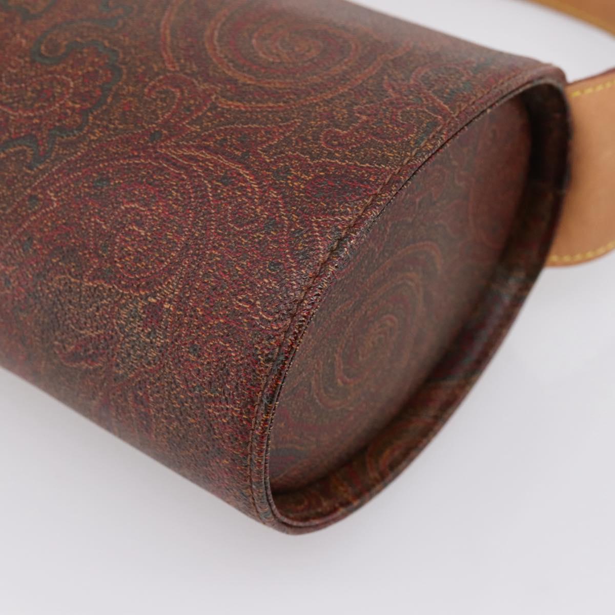ETRO Paisley Hand Bag PVC Bordeaux Gold Auth am12279V