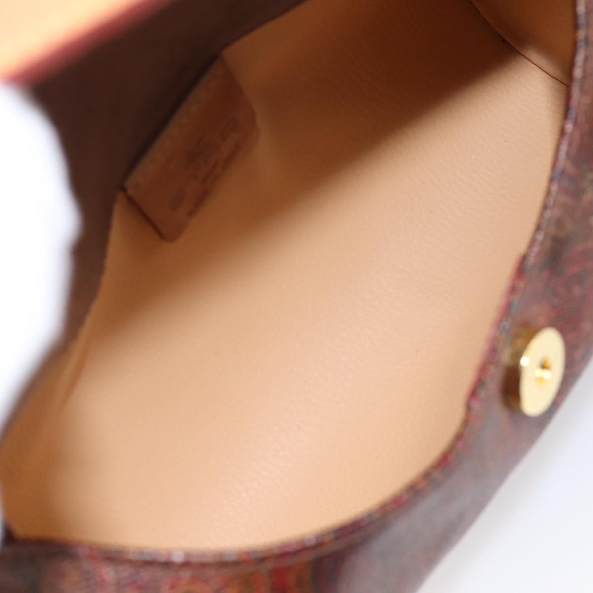 ETRO Paisley Hand Bag PVC Bordeaux Gold Auth am12279V