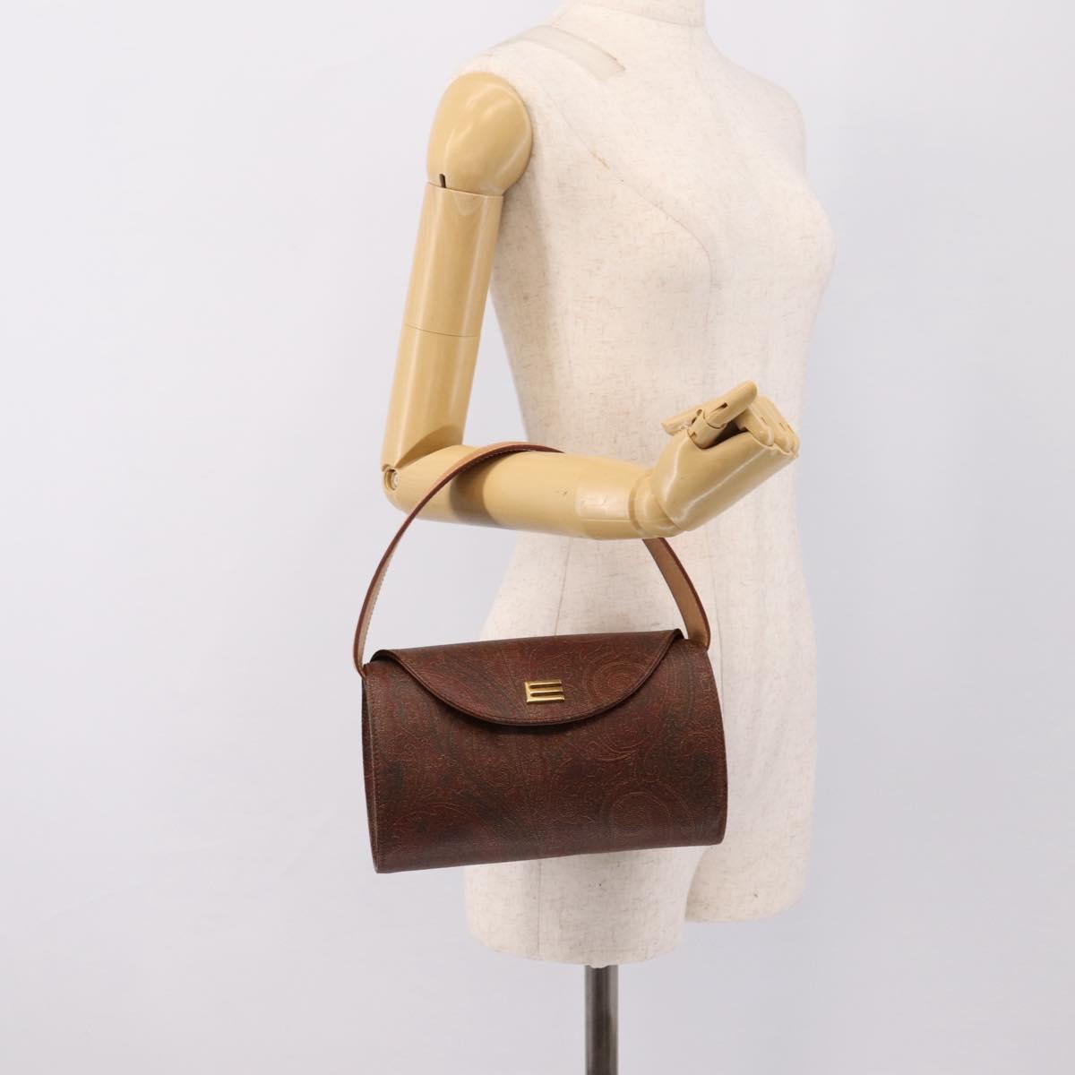 ETRO Paisley Hand Bag PVC Bordeaux Gold Auth am12279V