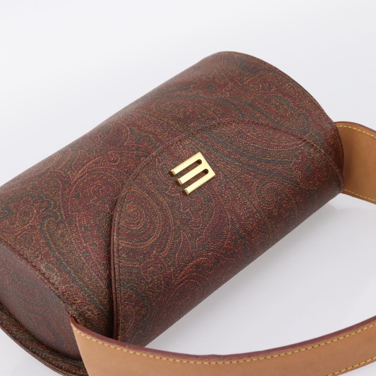 ETRO Paisley Hand Bag PVC Bordeaux Gold Auth am12279V
