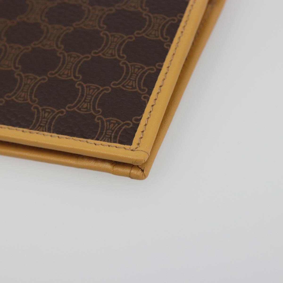 CELINE Macadam Wallet PVC Leather Brown Beige Auth am12282V