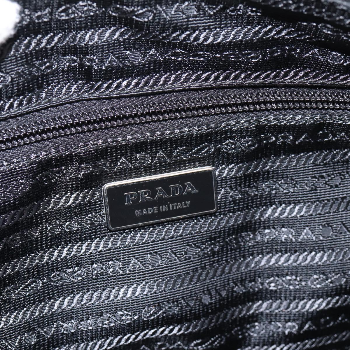 PRADA Shoulder Bag Nylon Black Silver Auth am12283V