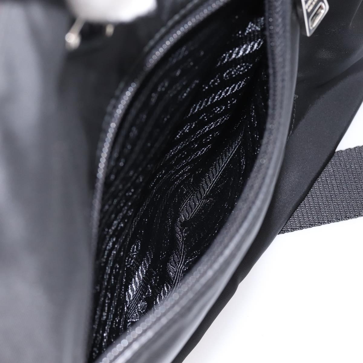 PRADA Shoulder Bag Nylon Black Silver Auth am12283V