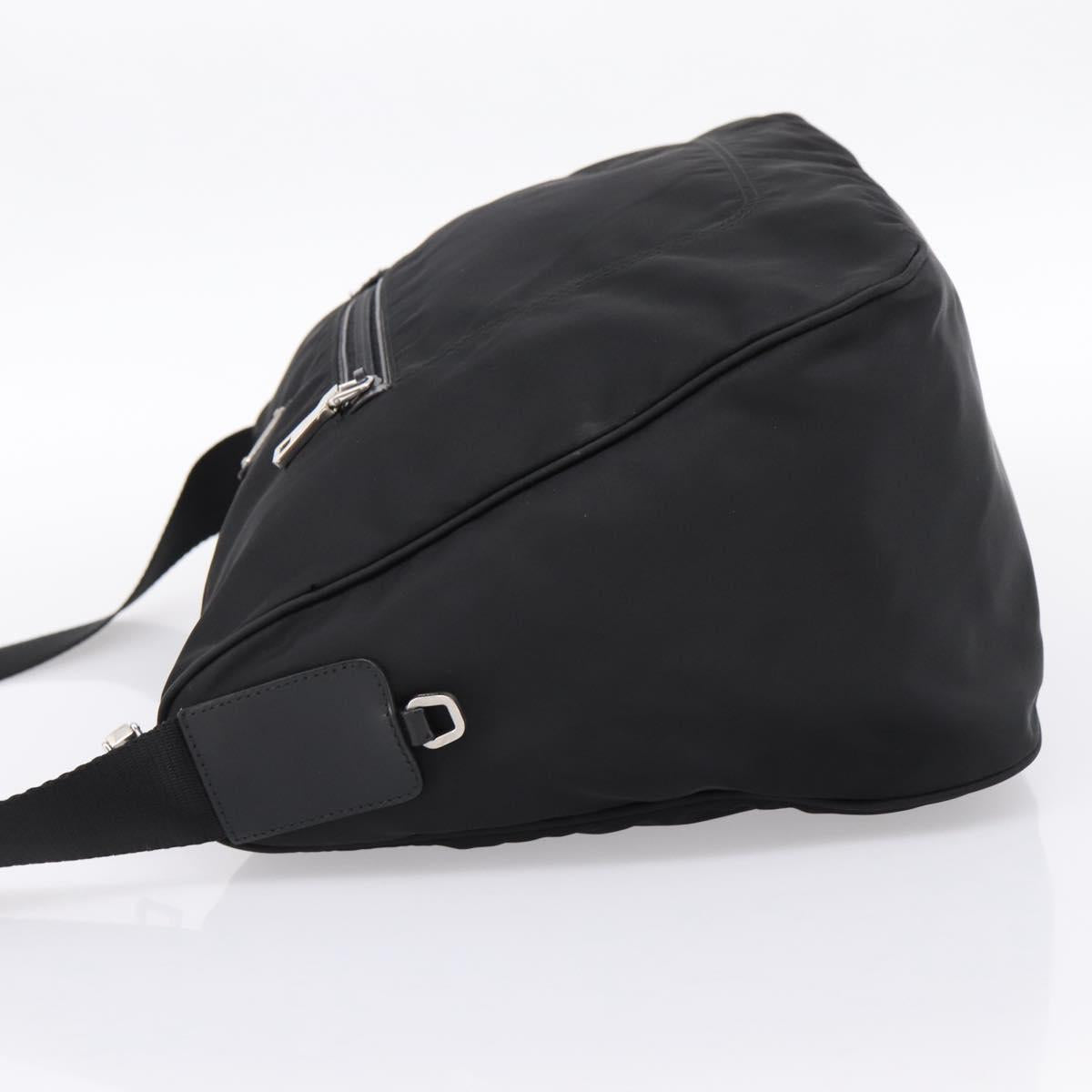 PRADA Shoulder Bag Nylon Black Silver Auth am12283V