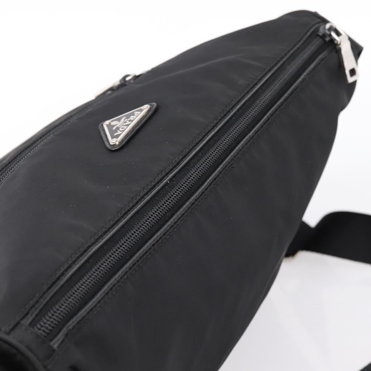 PRADA Shoulder Bag Nylon Black Silver Auth am12283V