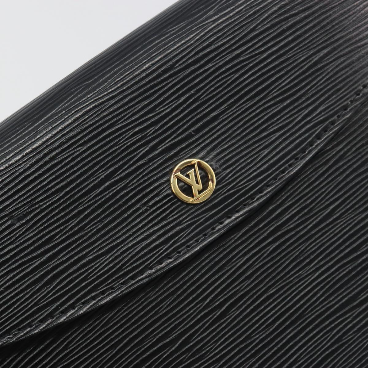 LOUIS VUITTON Epi Montaigne 23 Clutch Bag Black M52662 LV Auth am12285A