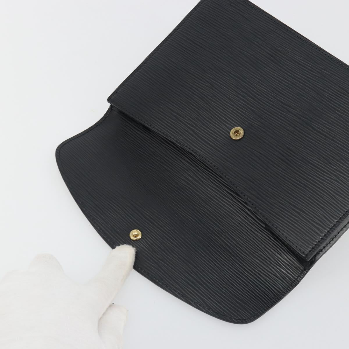 LOUIS VUITTON Epi Montaigne 23 Clutch Bag Black M52662 LV Auth am12285A
