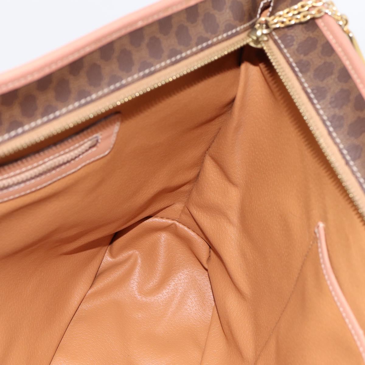 CELINE Macadam Canvas Tote Bag PVC Leather Brown Gold Auth am12286V