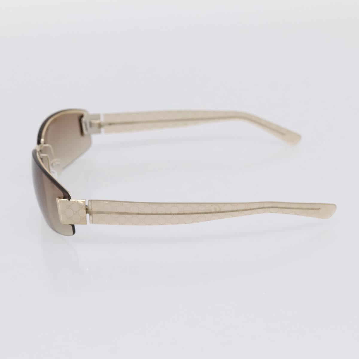GUCCI Rimless Sunglasses Plastic Brown Gold Tone Auth am12290V