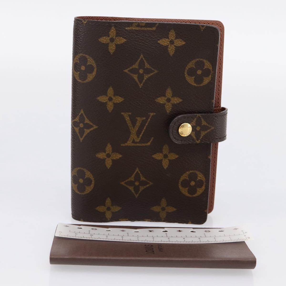 LOUIS VUITTON Monogram Agenda PM Day Planner Cover R20005 LV Auth am12293V