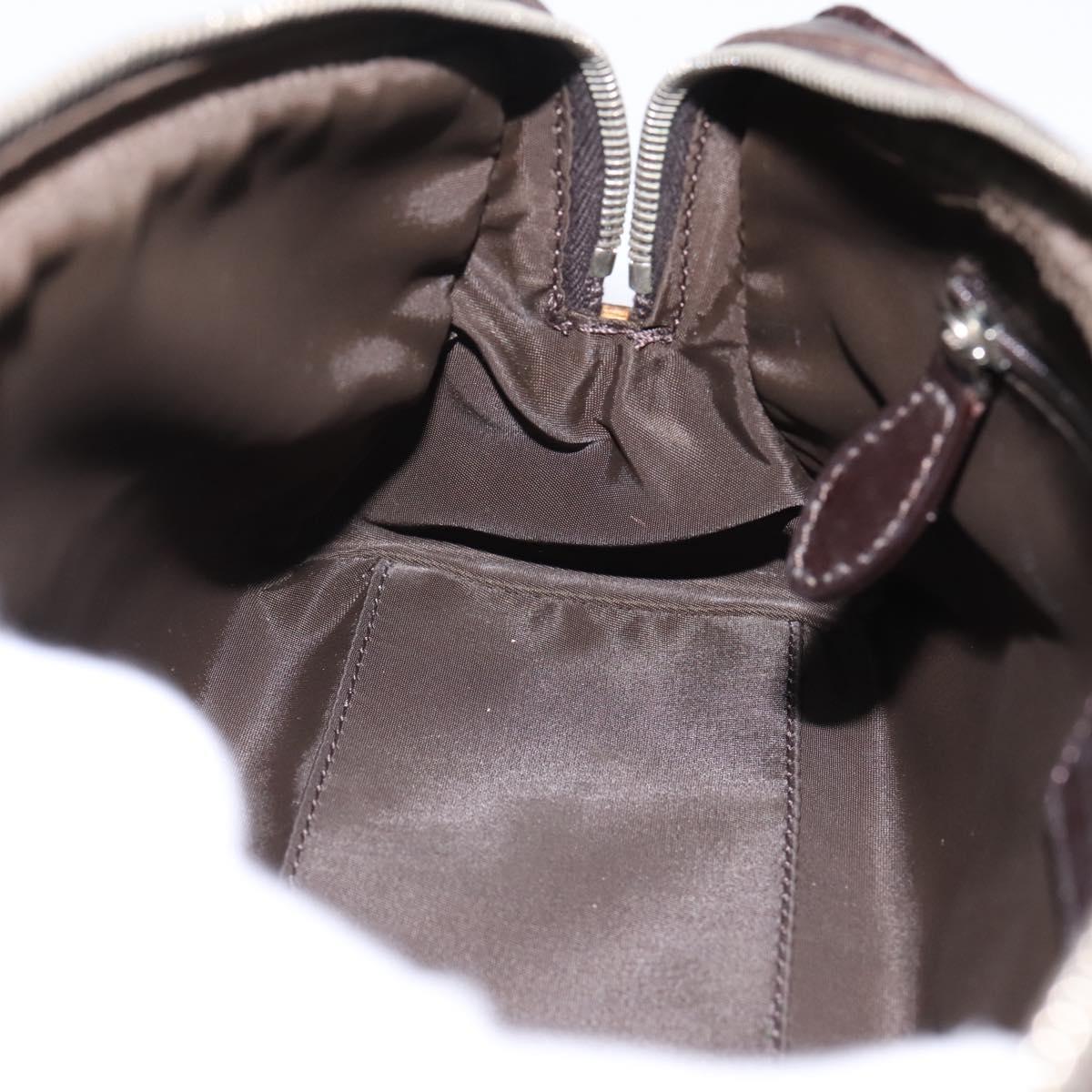 Christian Dior Trotter Romantic Hand Bag PVC Brown Silver Auth am12294SAM