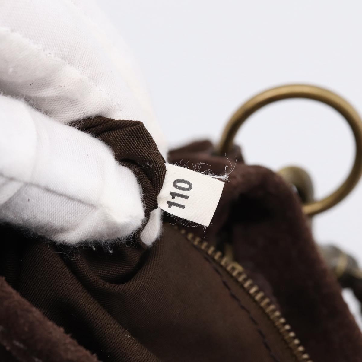 Miu Miu Shoulder Bag Suede Brown Gold Tone Auth am12303V