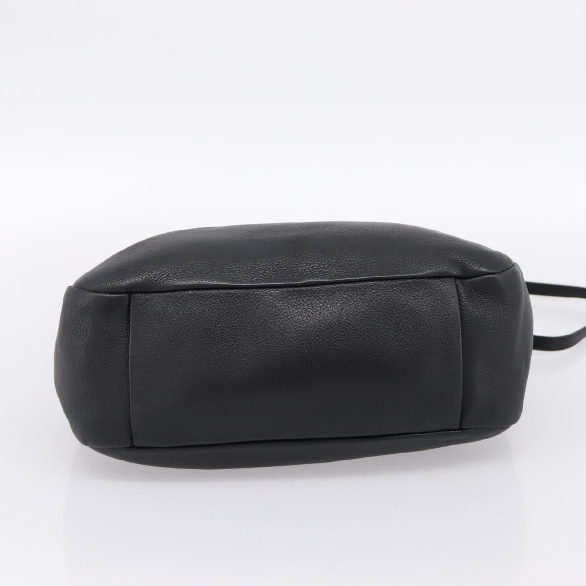 PRADA Shoulder Bag Leather 2way Black Silver 1BC133 Auth am12304SAM