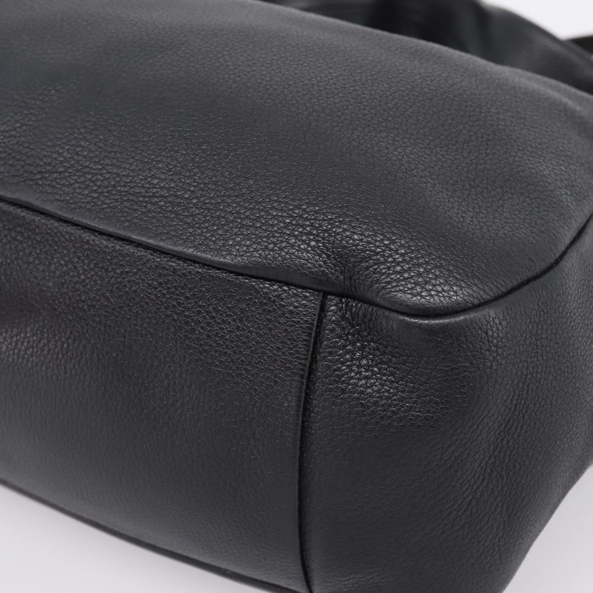 PRADA Shoulder Bag Leather 2way Black Silver 1BC133 Auth am12304SAM