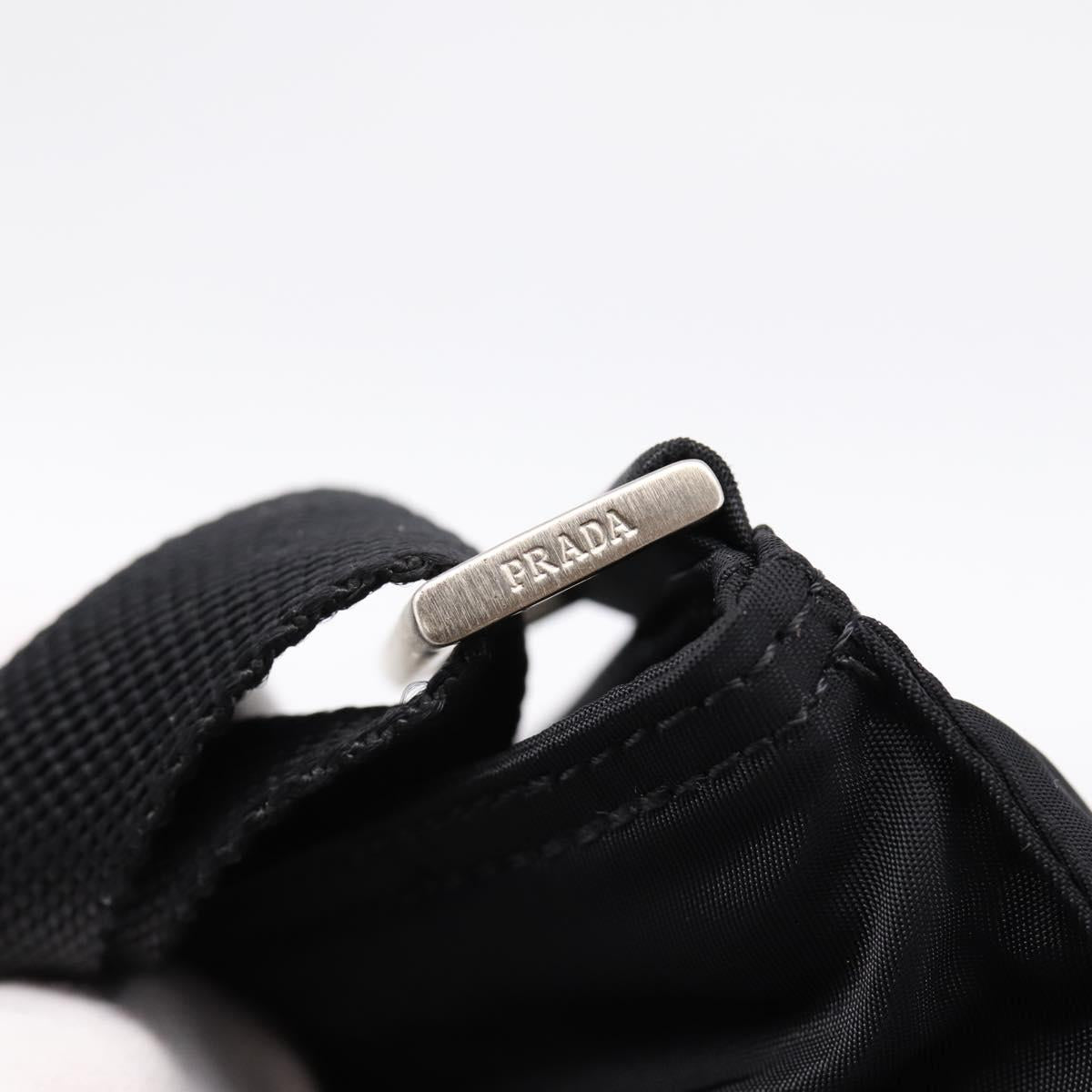 PRADA Nylon Shoulder Bag Black Silver B7338 Auth am12305V