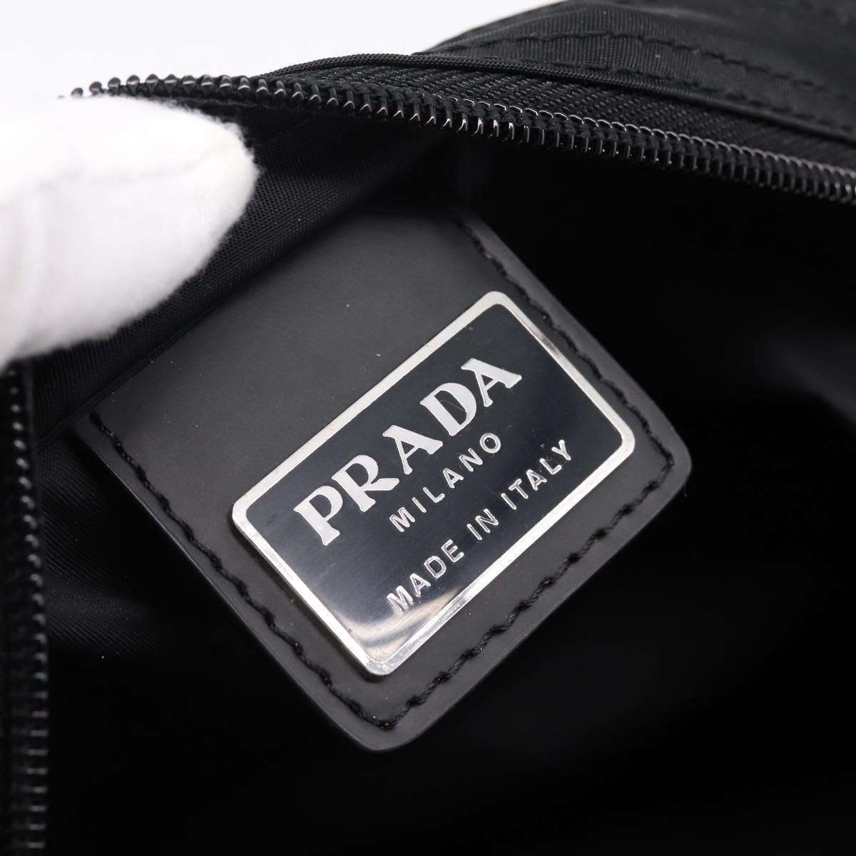 PRADA Nylon Shoulder Bag Black Silver B7338 Auth am12305V
