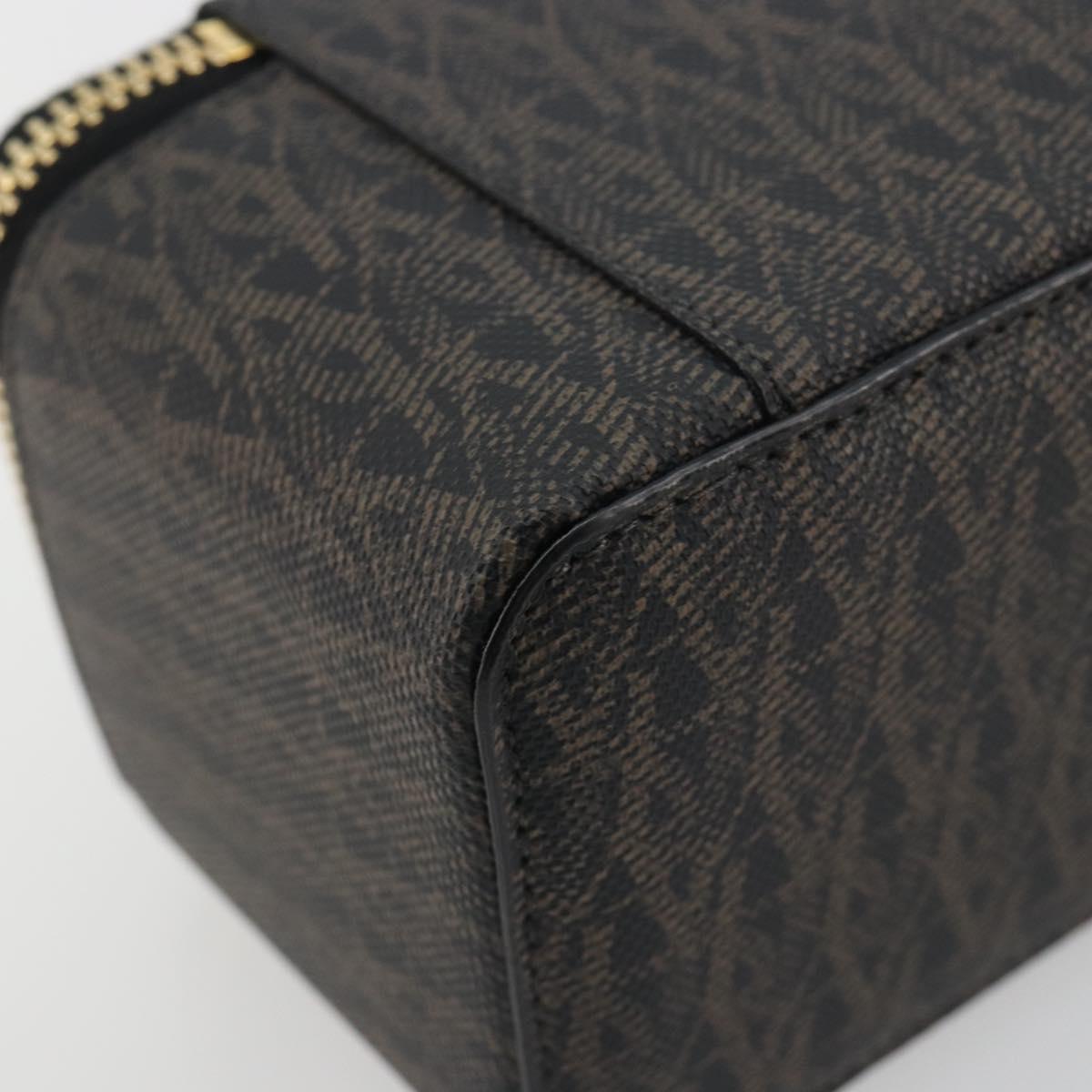 SAINT LAURENT Jewelry Case Accessory Case Canvas Brown Gold 344043 Auth am12314M