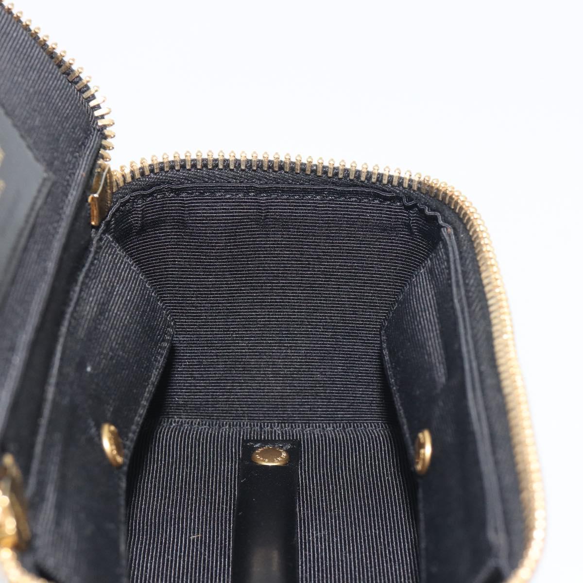 SAINT LAURENT Jewelry Case Accessory Case Canvas Brown Gold 344043 Auth am12314M