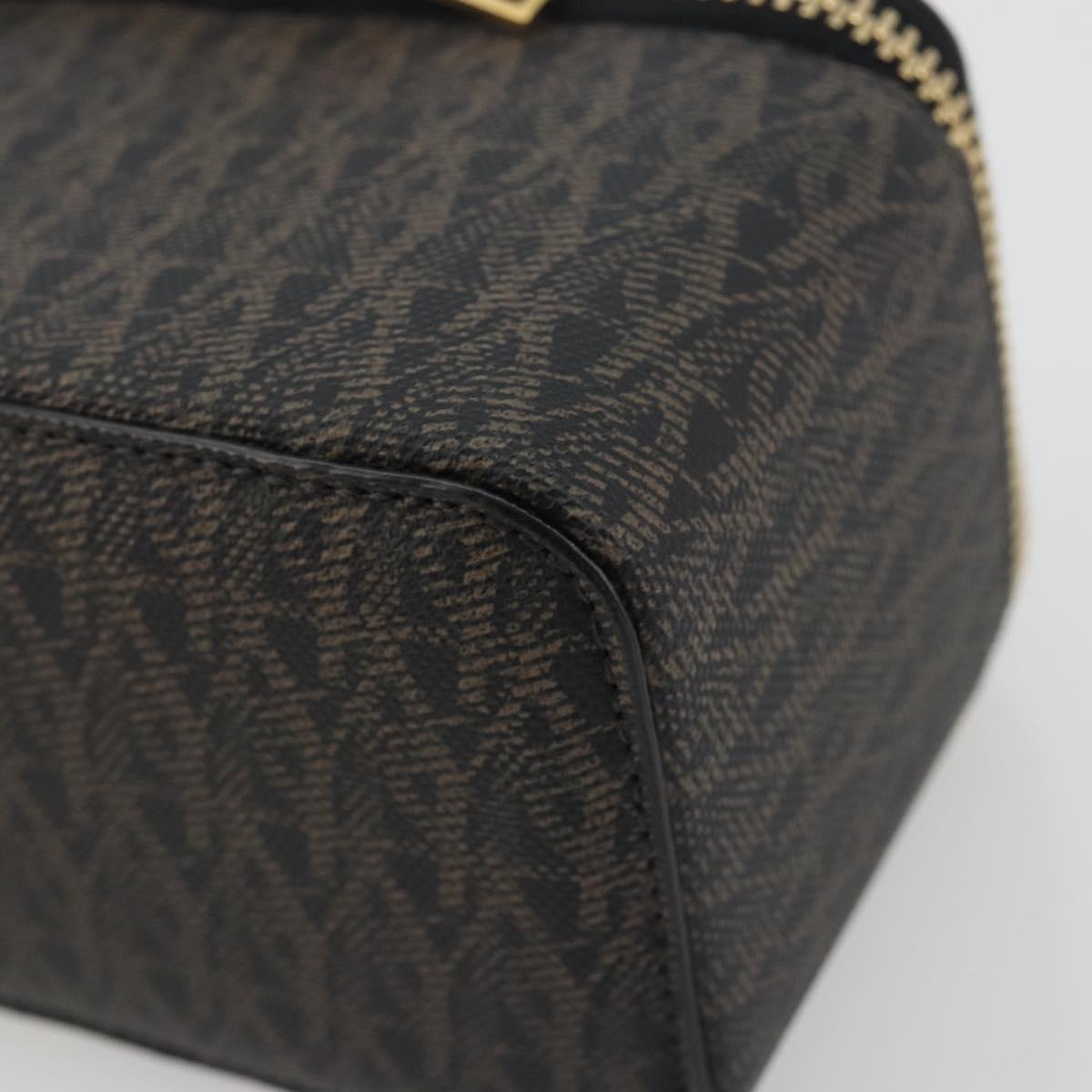 SAINT LAURENT Jewelry Case Accessory Case Canvas Brown Gold 344043 Auth am12314M