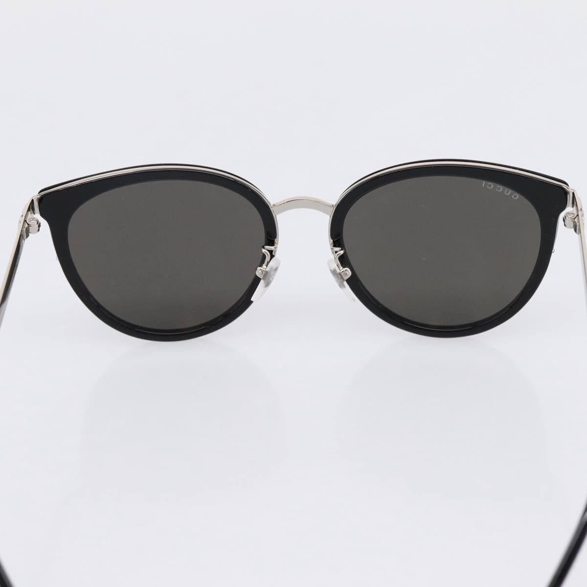 GUCCI Interlocking G Shelly Sunglasses Metal Black Silver Auth am12315M