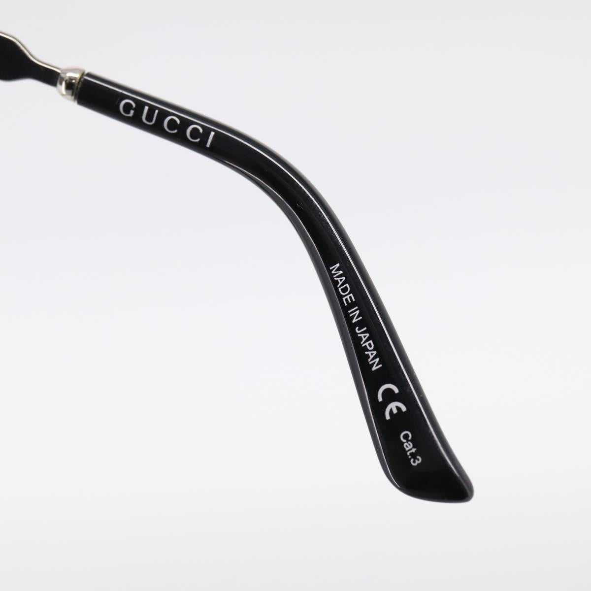 GUCCI Interlocking G Shelly Sunglasses Metal Black Silver Auth am12315M