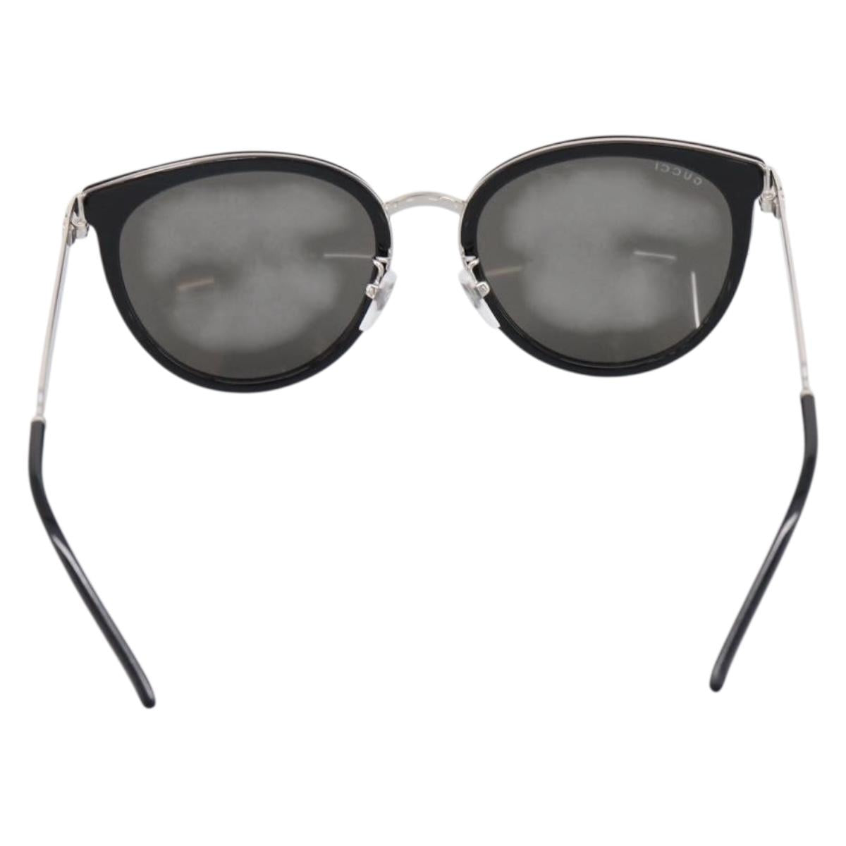 GUCCI Interlocking G Shelly Sunglasses Metal Black Silver Auth am12315M