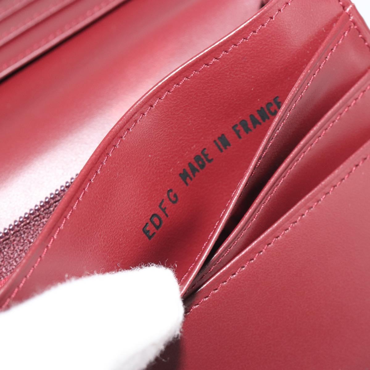 CARTIER Must Line Long Wallet Leather Bordeaux Gold Auth am12322V