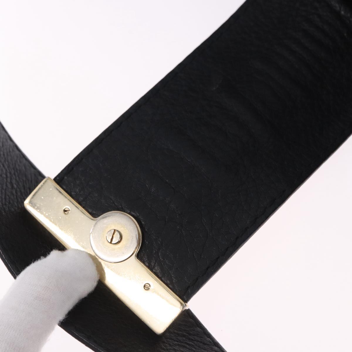 GUCCI GuccissimaGG Shoulder Bag Leather Black Gold Tone 233604 Auth am12324V