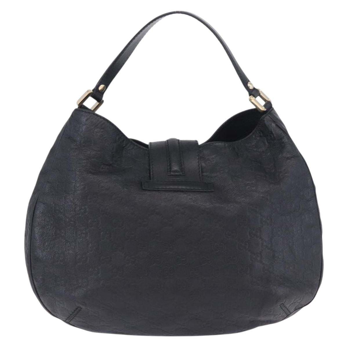 GUCCI GuccissimaGG Shoulder Bag Leather Black Gold Tone 233604 Auth am12324V
