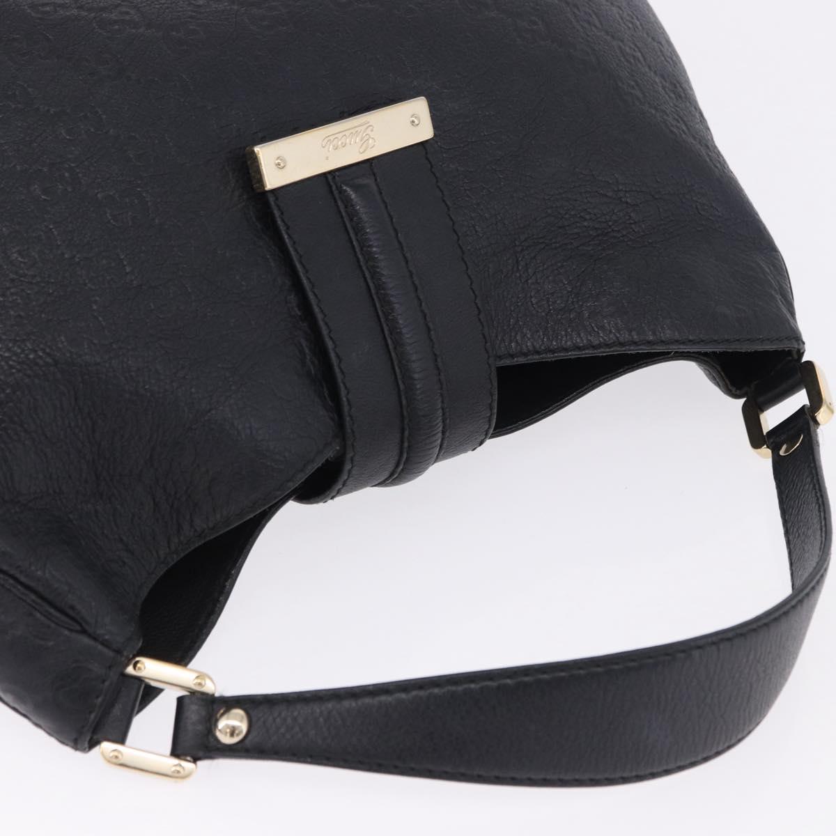 GUCCI GuccissimaGG Shoulder Bag Leather Black Gold Tone 233604 Auth am12324V