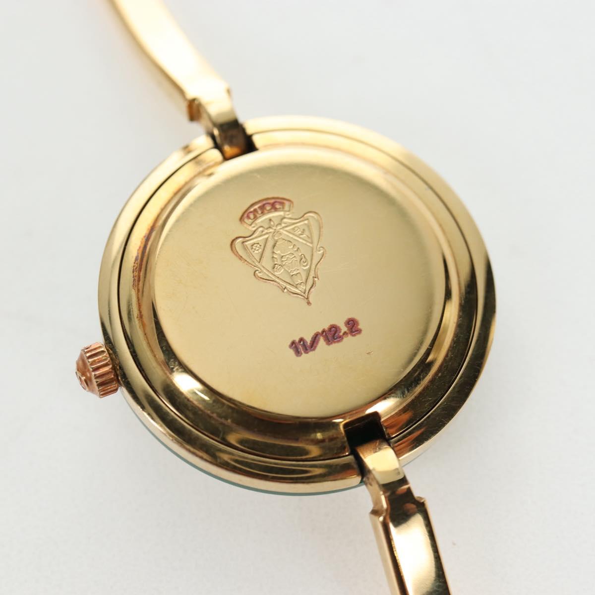 GUCCI Change Vezel Web Sherry Line Watches Metal Gold Auth am12326M