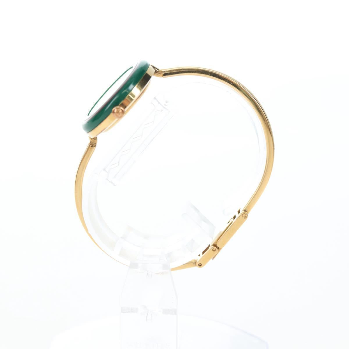 GUCCI Change Vezel Web Sherry Line Watches Metal Gold Auth am12326M