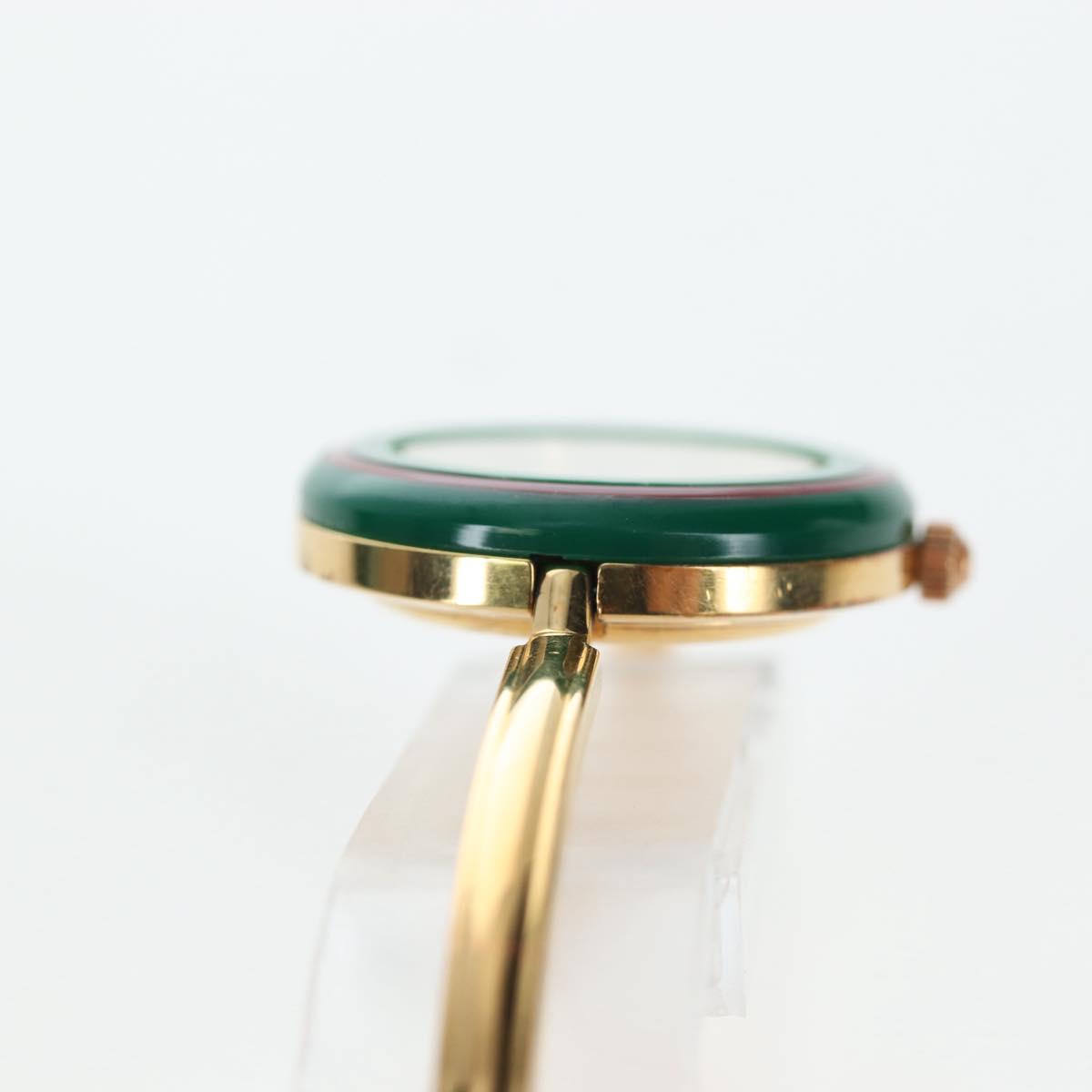 GUCCI Change Vezel Web Sherry Line Watches Metal Gold Auth am12326M