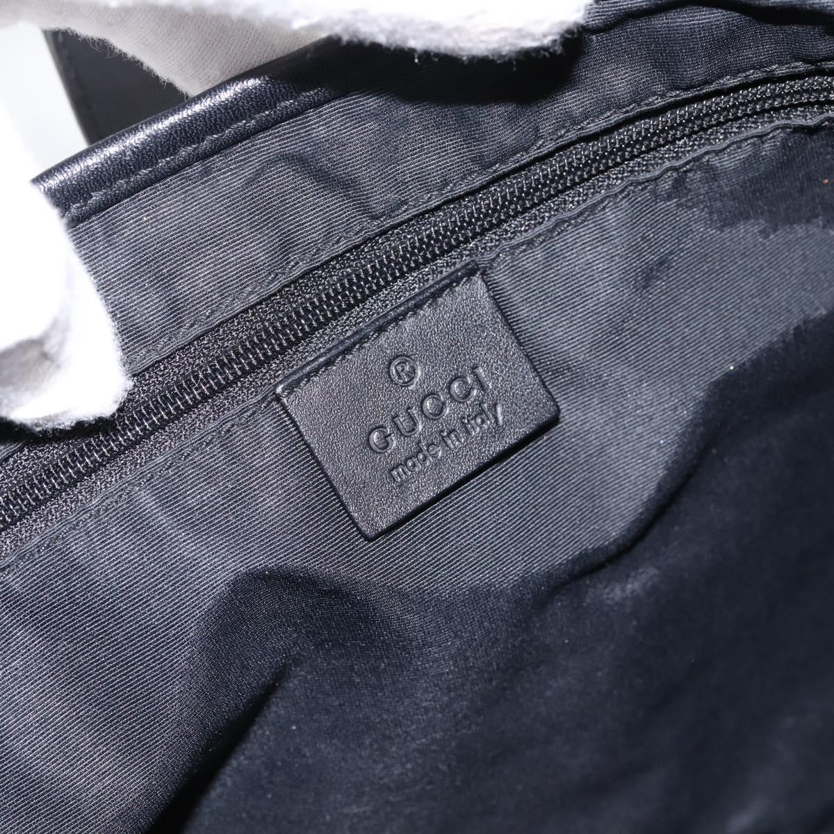 GUCCI GG Canvas Jackie Shoulder Bag Black Silver 00963 Auth am12328V