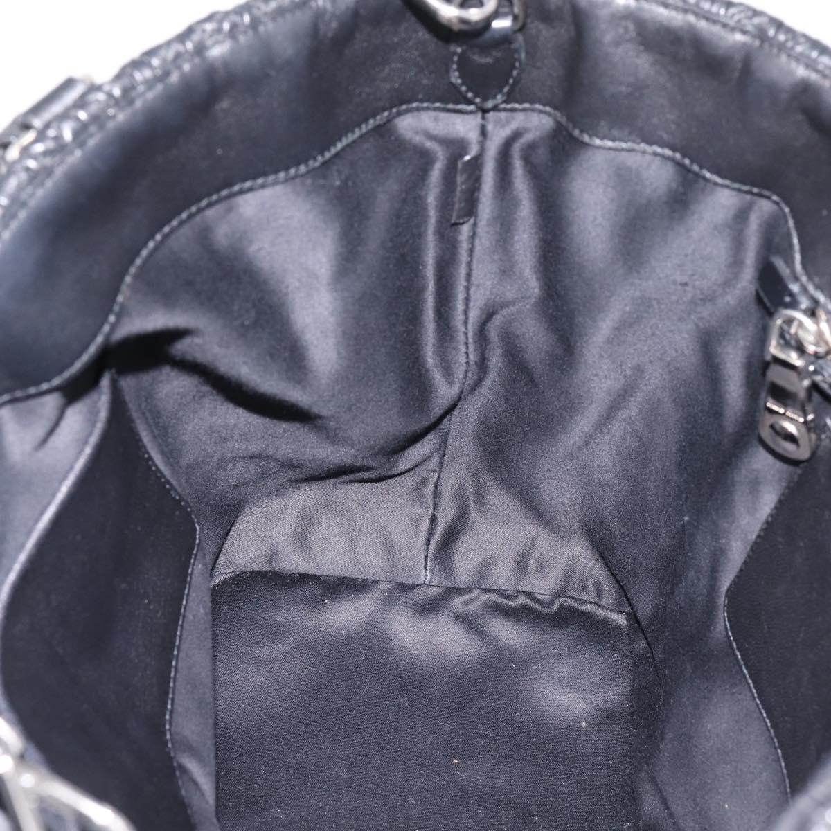 Miu Miu Matelasse Hand Bag Leather 2way Silver Black Auth am12329V