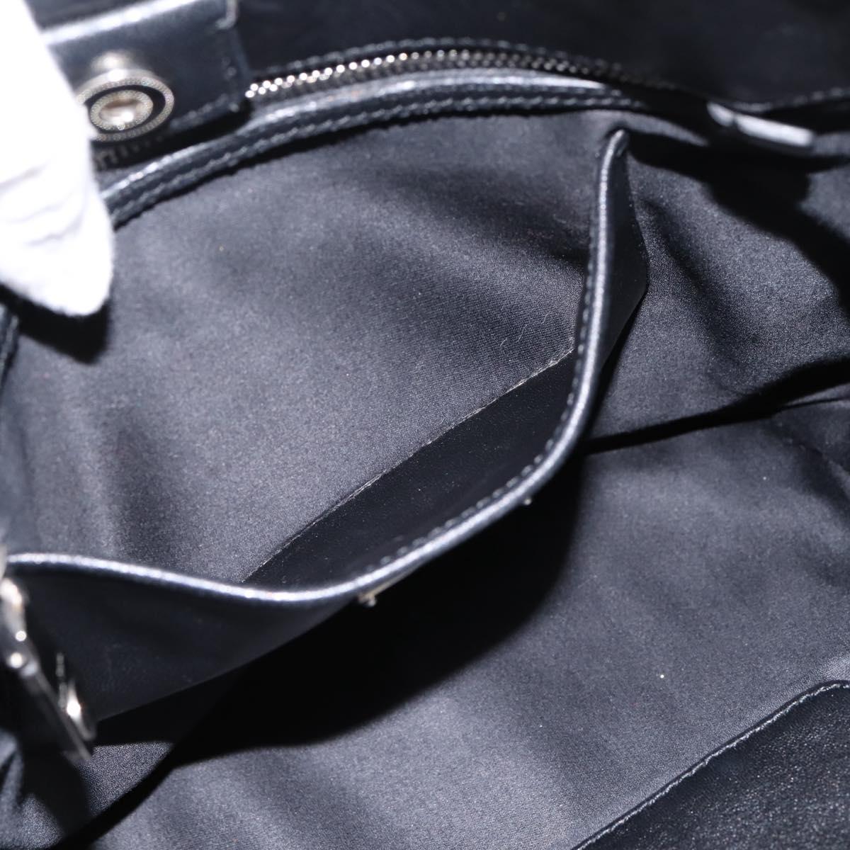 Miu Miu Matelasse Hand Bag Leather 2way Silver Black Auth am12329V