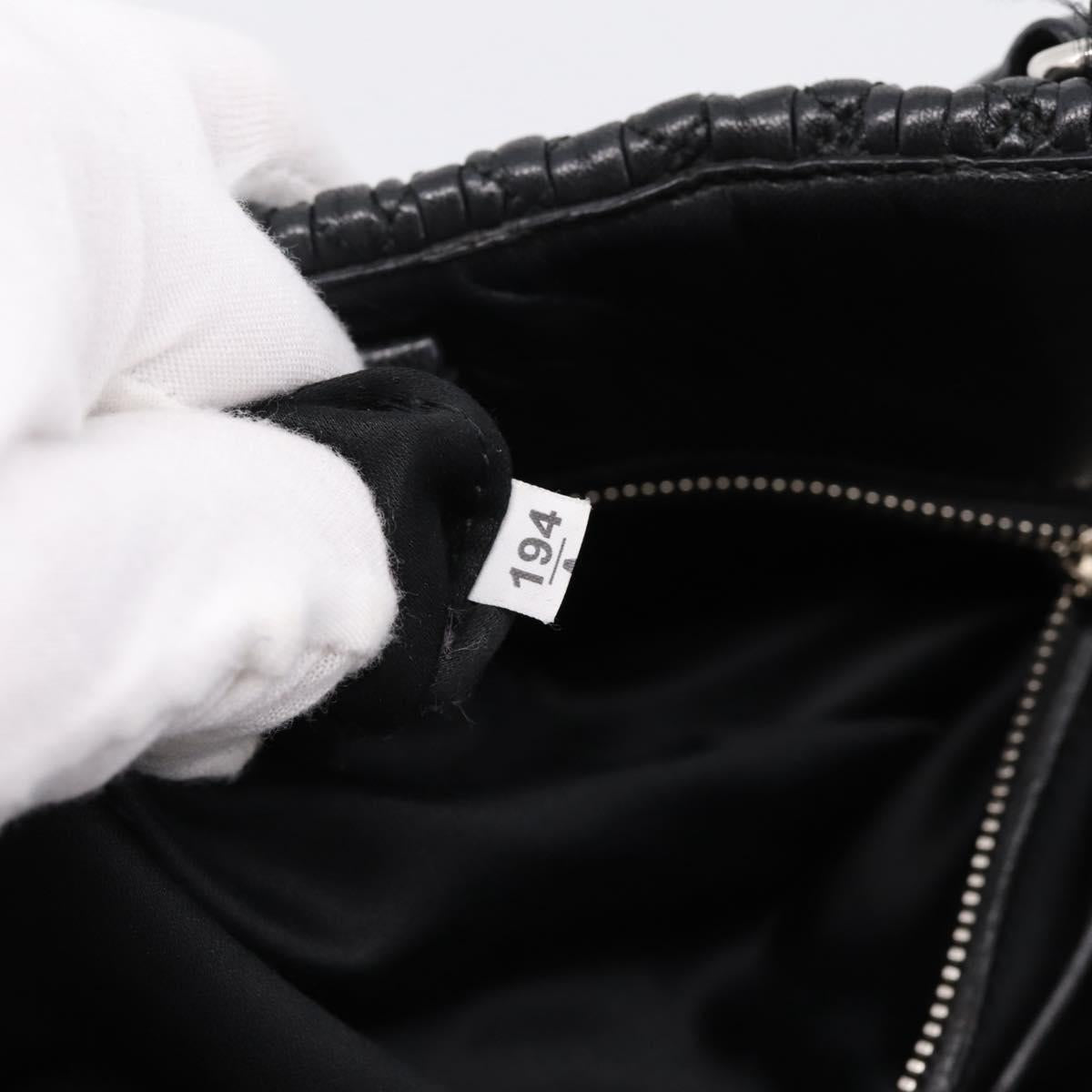 Miu Miu Matelasse Hand Bag Leather 2way Silver Black Auth am12329V