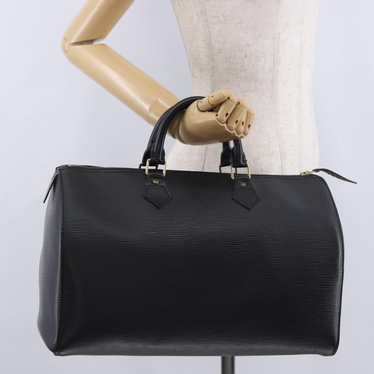 LOUIS VUITTON Epi Speedy 35 Hand Bag Noir Black M42992 LV Auth am12330V